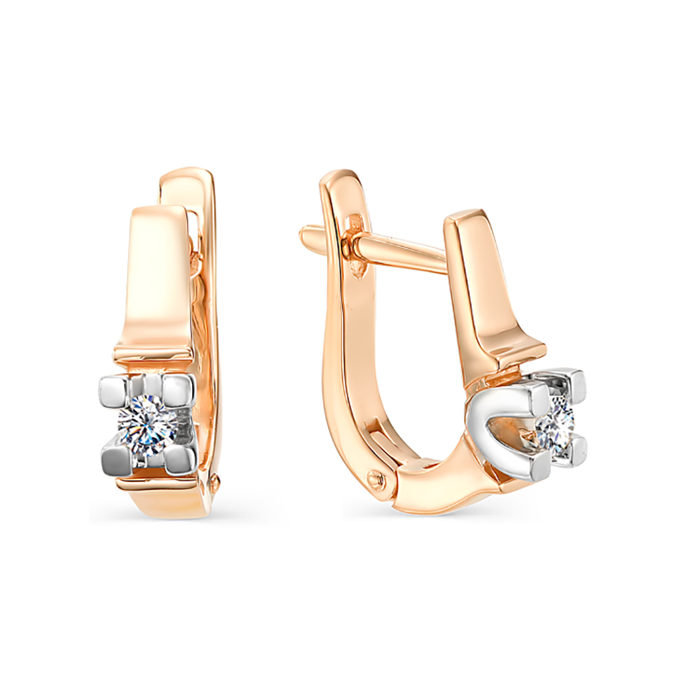 Серьги из красного золота с бриллиантами