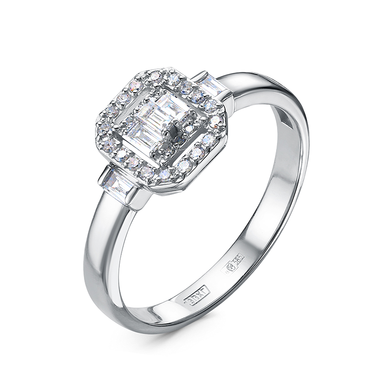 Кольцо из белого золота с бриллиантами