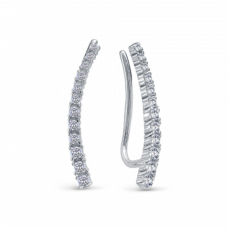 Серьги из серебра с фианитами