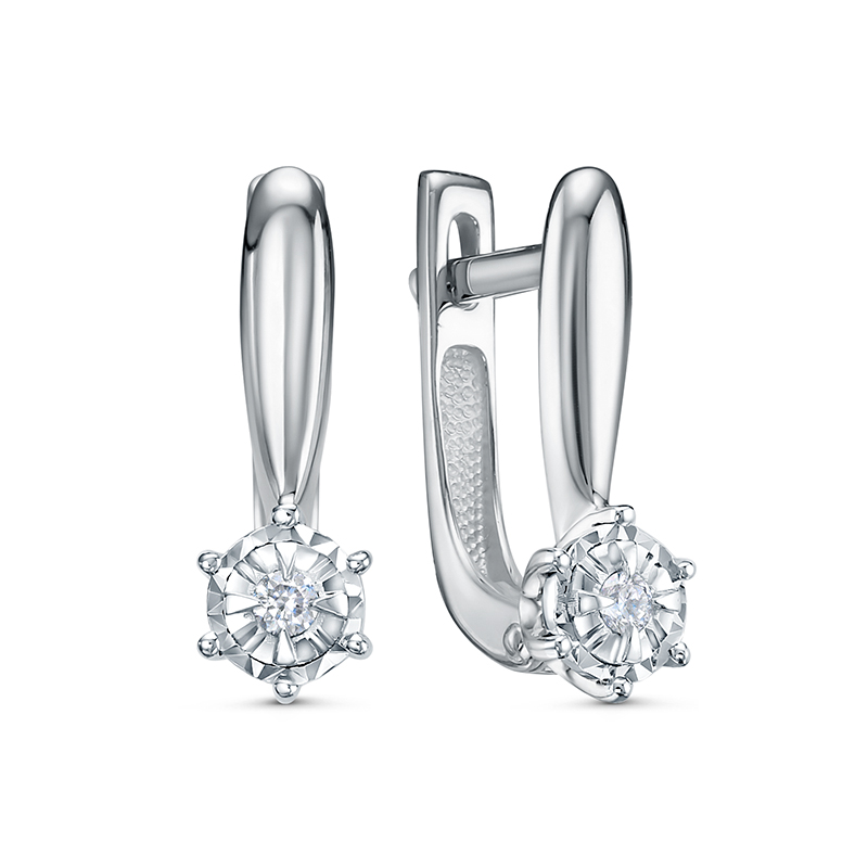 Серьги из белого золота с бриллиантами