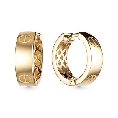 Серьги конго из красного золота