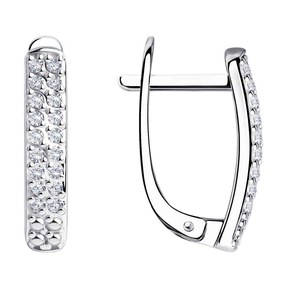 Серьги из белого золота с бриллиантами