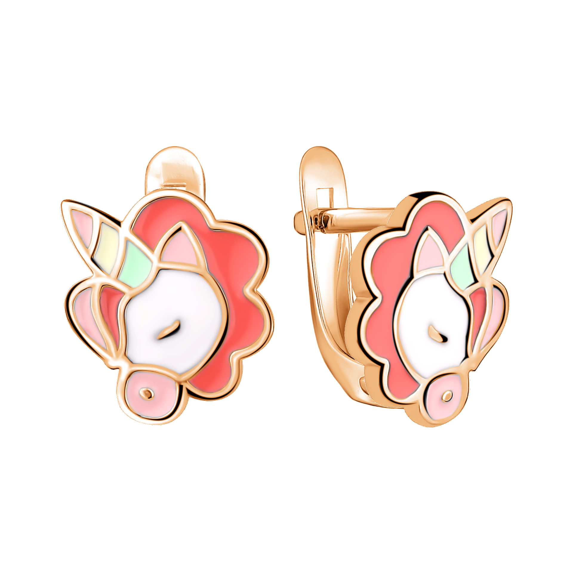 Серьги из позолоченного серебра с эмалью