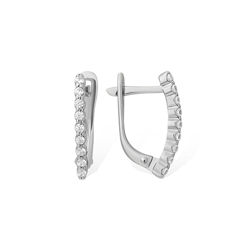 Серьги из серебра с фианитами