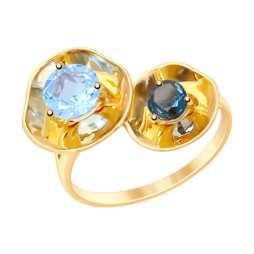 Кольцо из красного золота с топазами