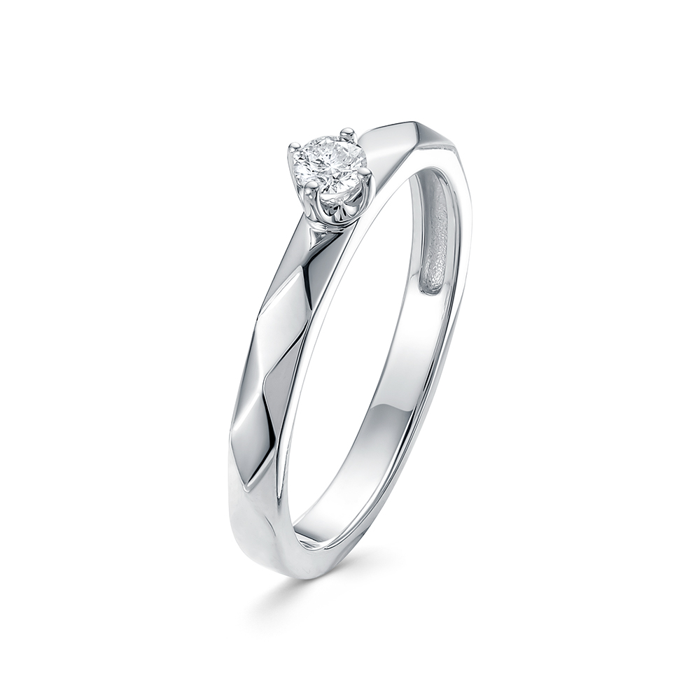 Кольцо из белого золота с бриллиантом