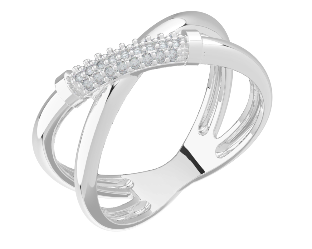 Кольцо из серебра с фианитами