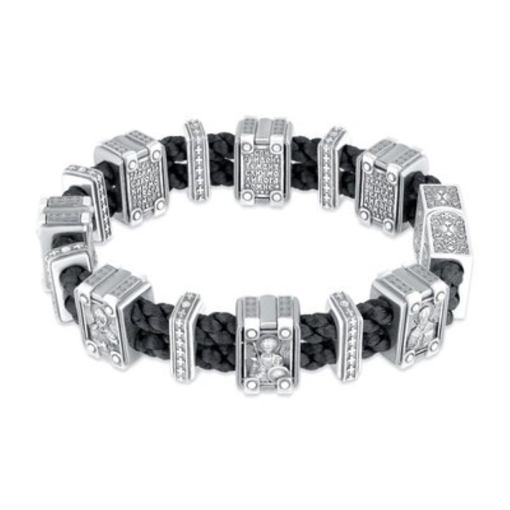 Браслет из серебра православный «Небесный Покровители»