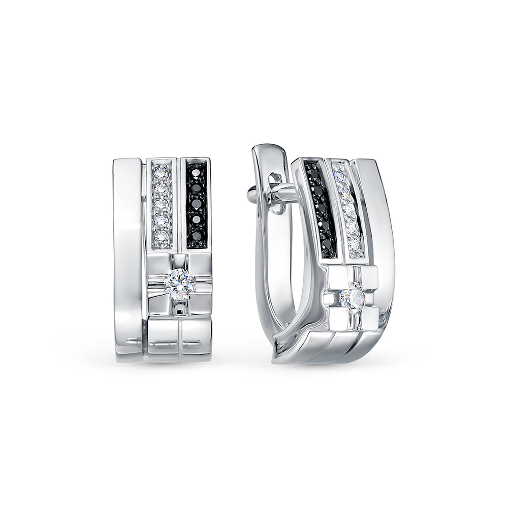 Серьги из белого золота с бриллиантами