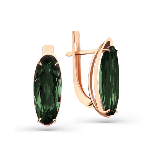 Серьги из красного золота с турмалином