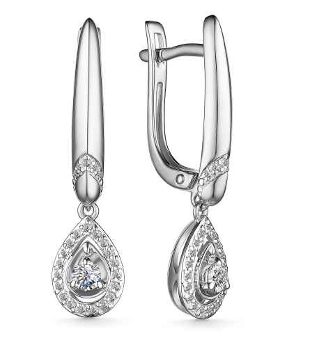 Серьги из белого золота с бриллиантами