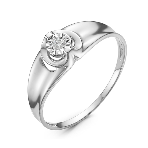 Кольцо из белого золота с бриллиантом