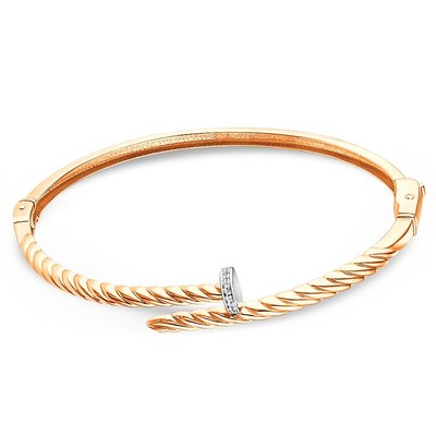 Браслет из красного золота с фианитами