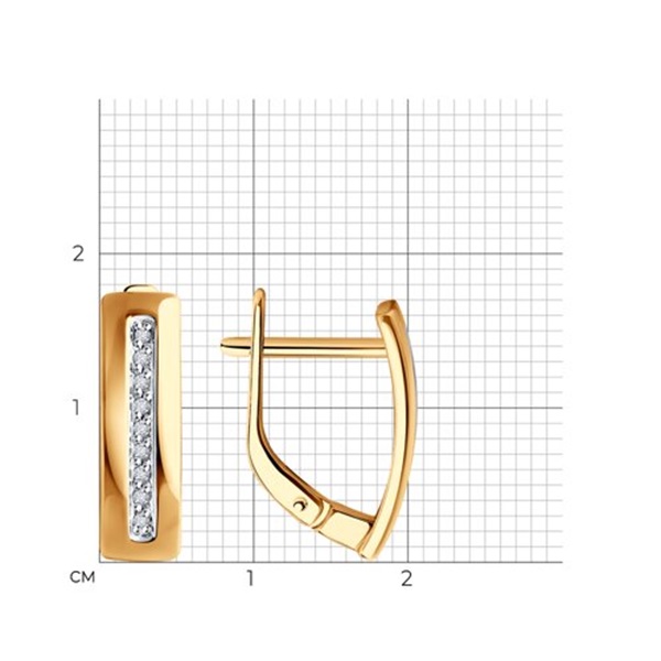 Серьги из красного золота с бриллиантами