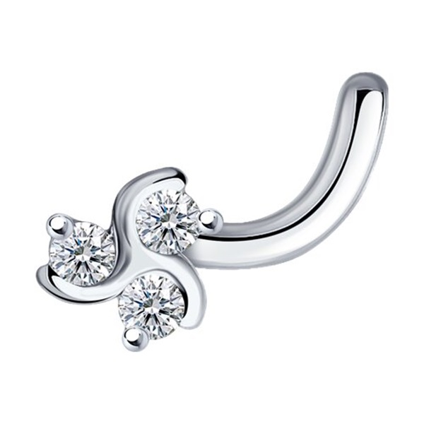 Пирсинг из белого золота с бриллиантами