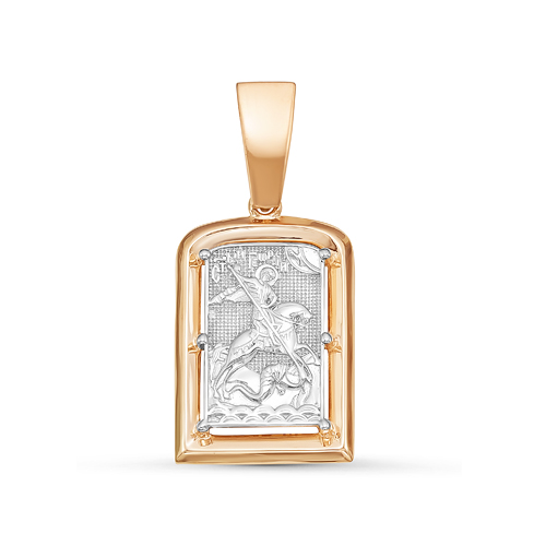 Иконка из комбинированного золота «Георгий Победоносец»