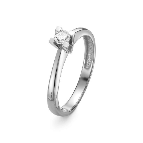 Кольцо из белого золота с бриллиантом