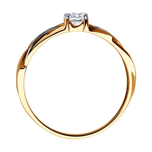 Кольцо из красного золота с фианитами