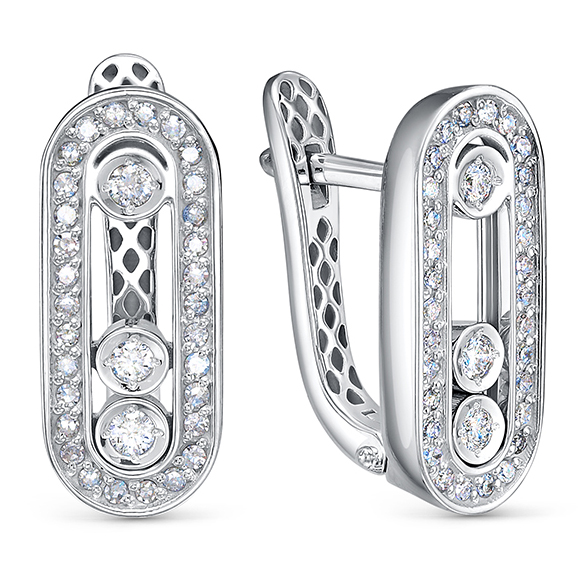 Серьги из белого золота с бриллиантами