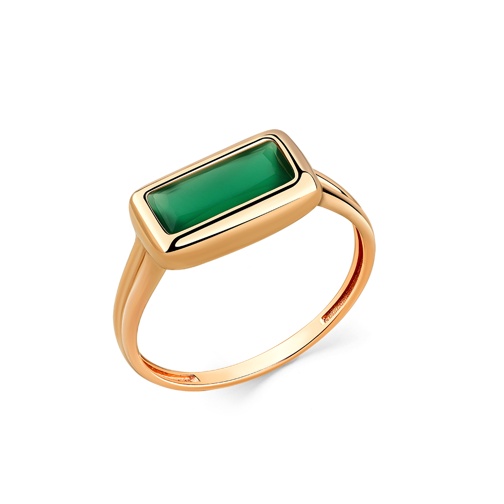 Кольцоиз красного золота с агатом