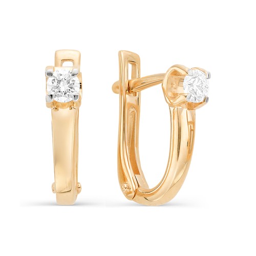 Серьги из красного золота с бриллиантами