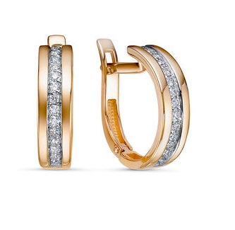 Серьги из красного золота с бриллиантами