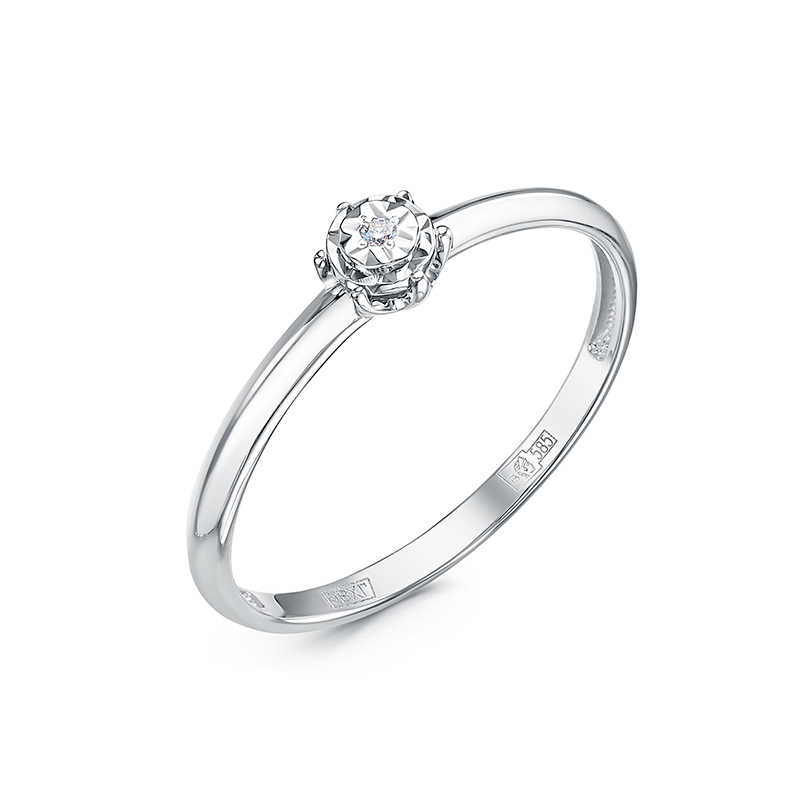 Кольцо из белого золота с бриллиантом