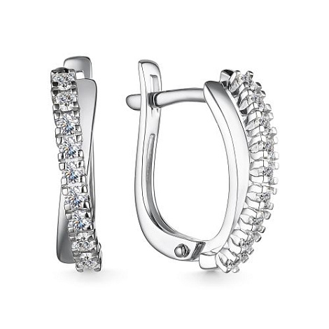 Серьги из белого золота с бриллиантами