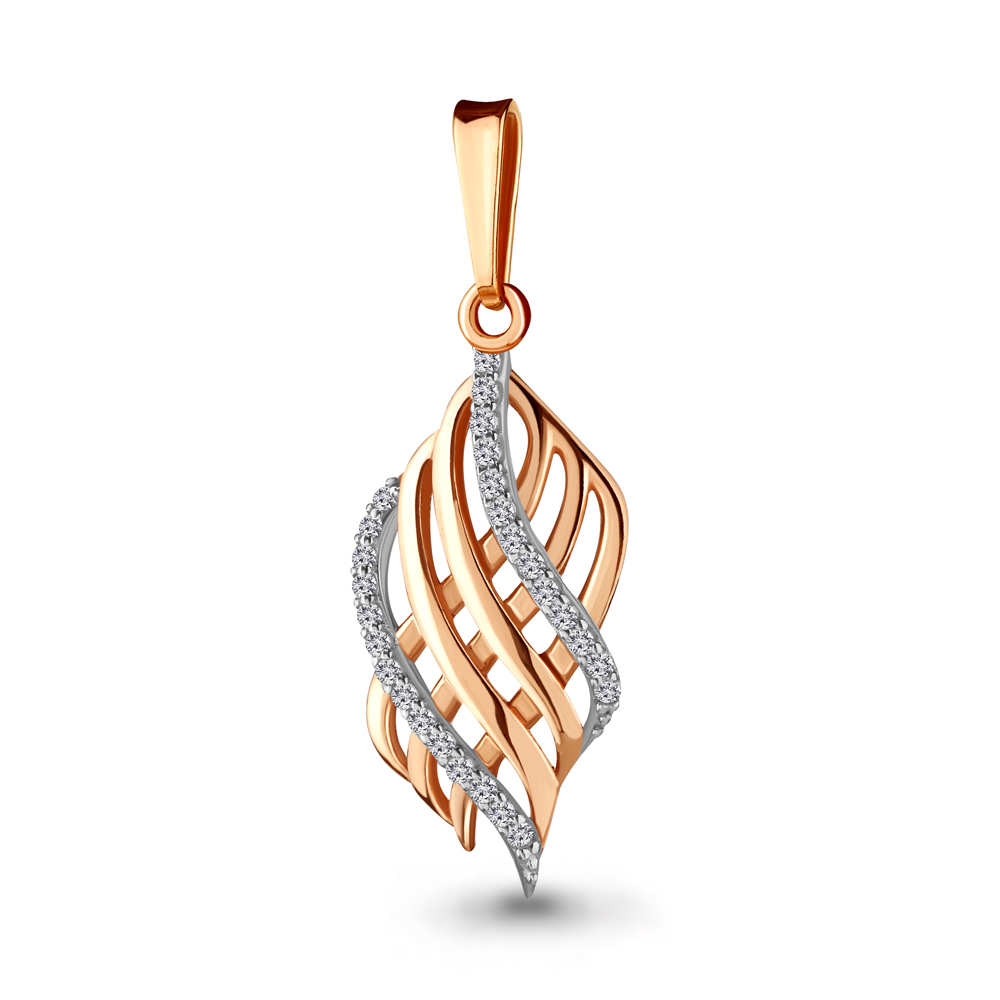 Подвеска из красного золота с фианитами