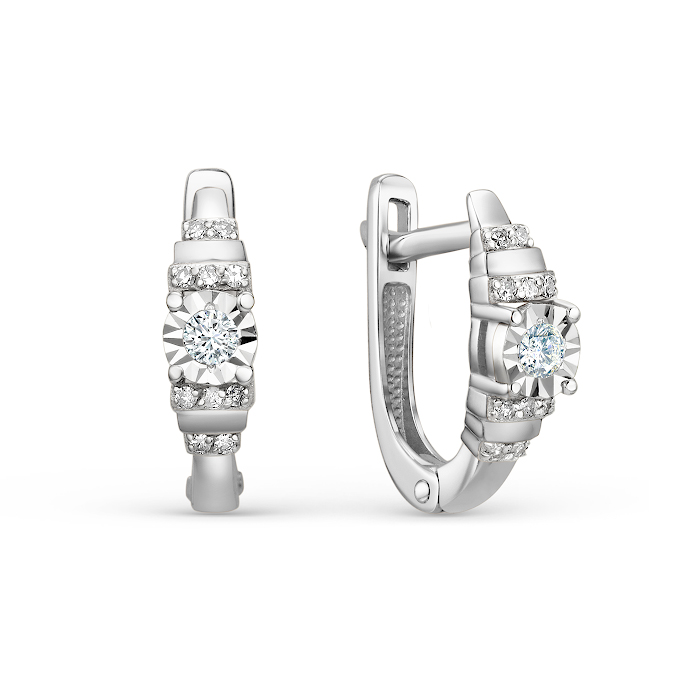 Серьги из белого золота с бриллиантами