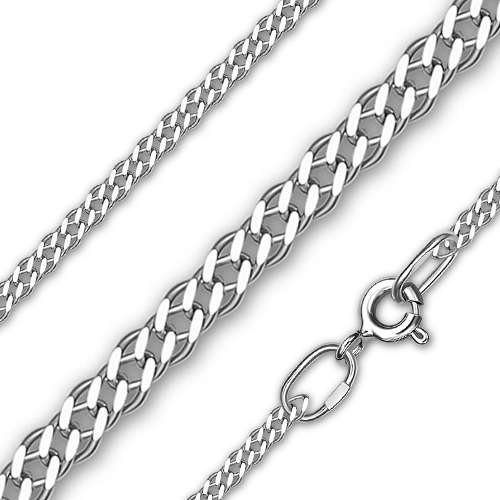 Цепь из серебра 925, плетение «Ромб двойной»