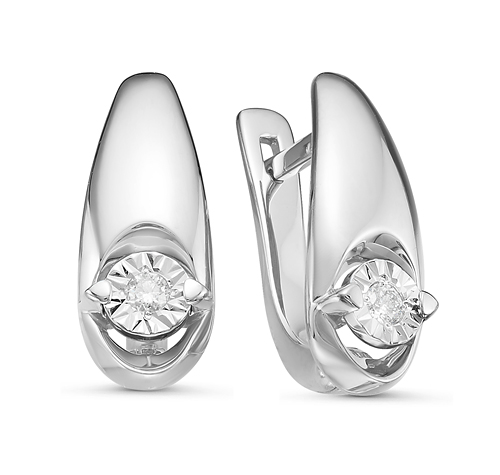 Серьги из белого золота с бриллиантами