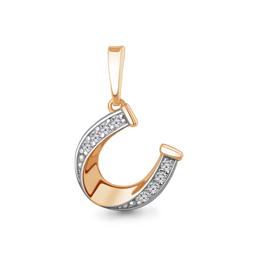 Подвеска из красного золота с фианитами