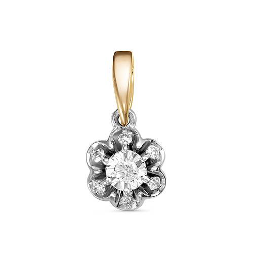 Подвеска из красного золота с танцующим бриллиантом