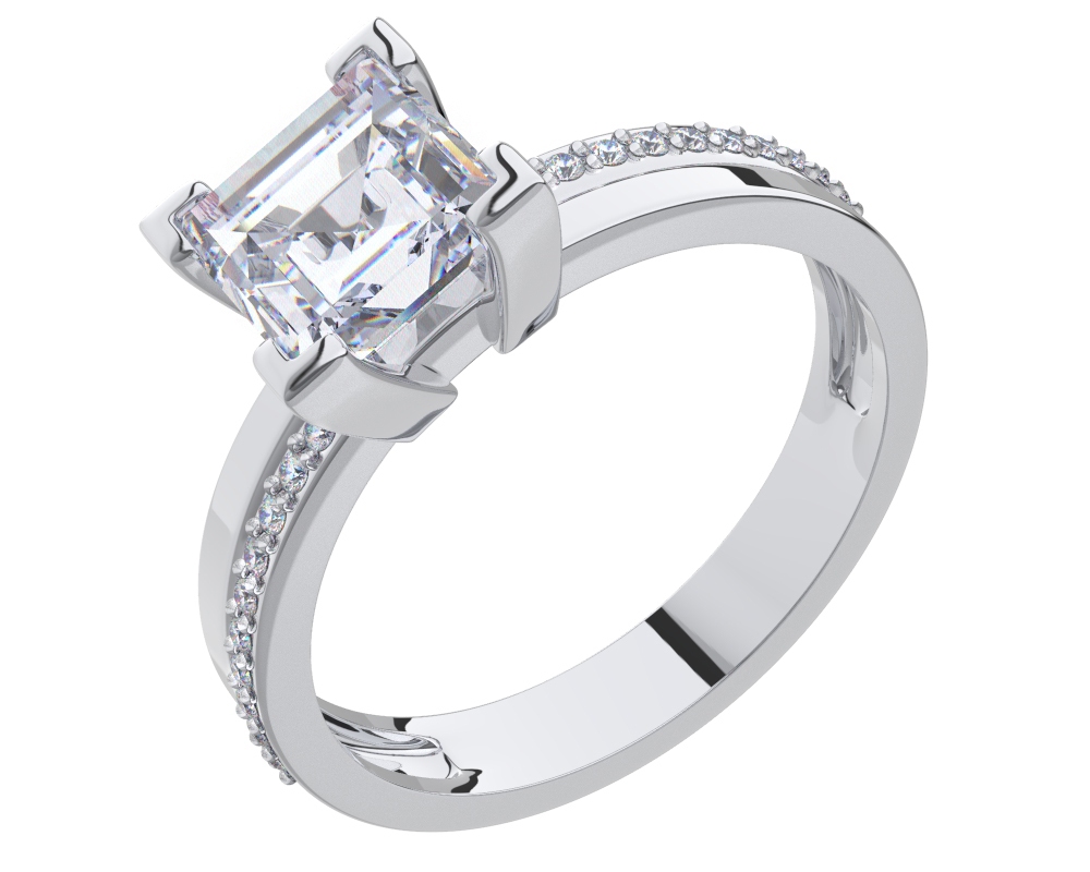 Кольцо из серебра с фианитами