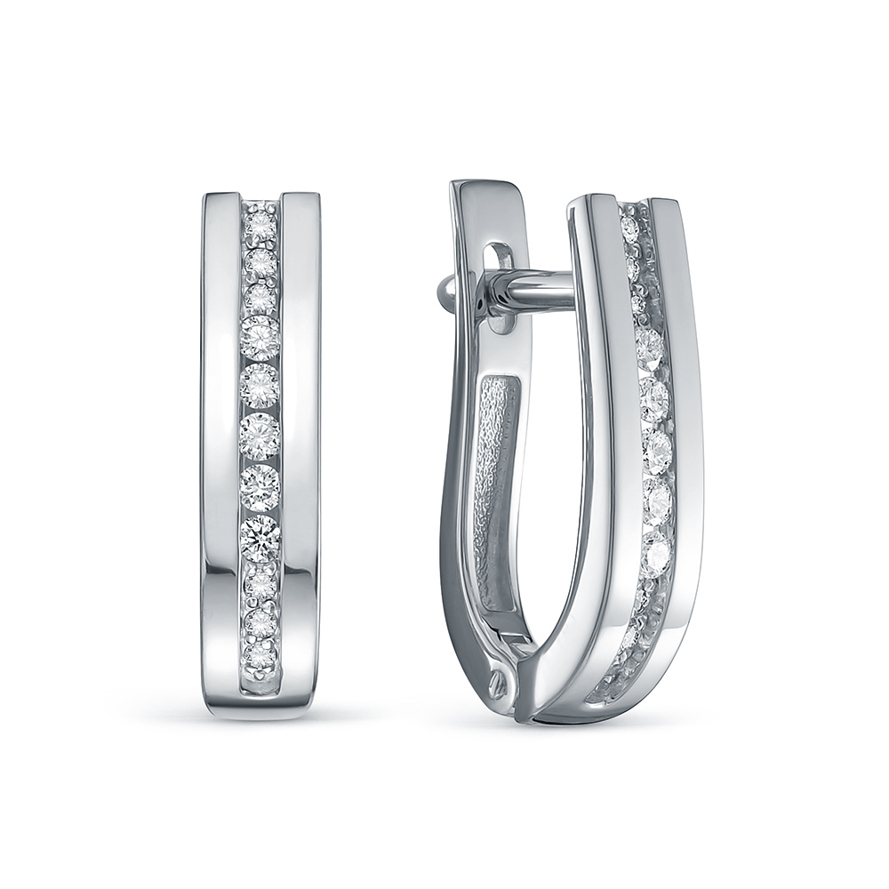 Серьги из белого золота с бриллиантами