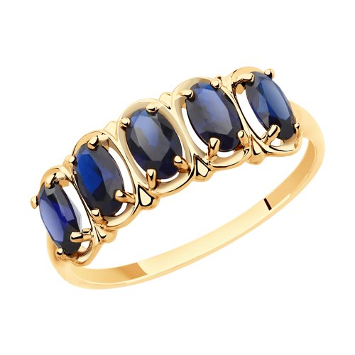 Кольцо из красного золота с корундами