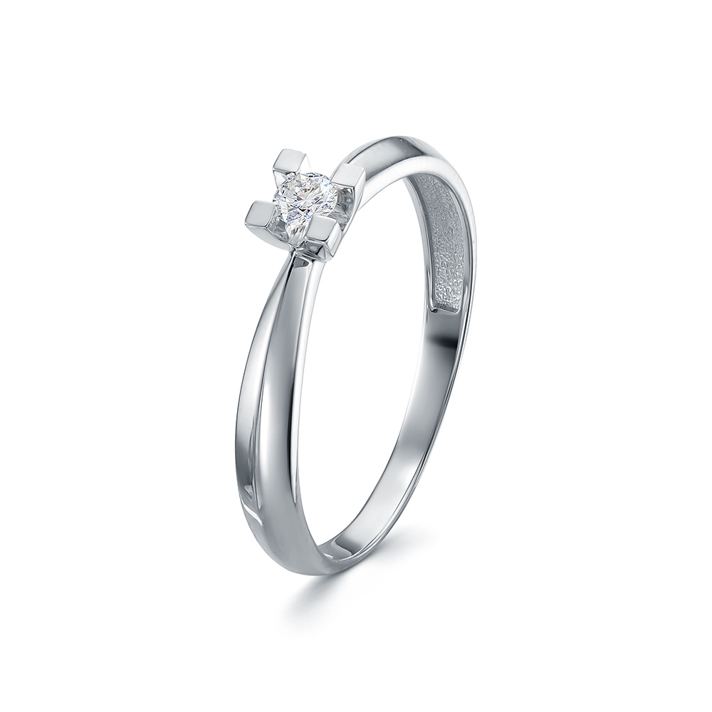 Кольцо из белого золота с бриллиантом