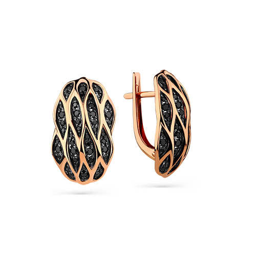 Серьги из красного золота с наношпинелью