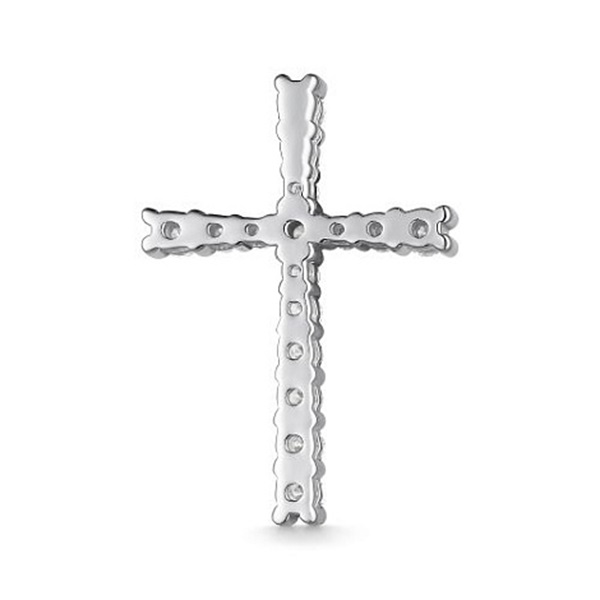 Декоративный крестик из белого золота с бриллиантами