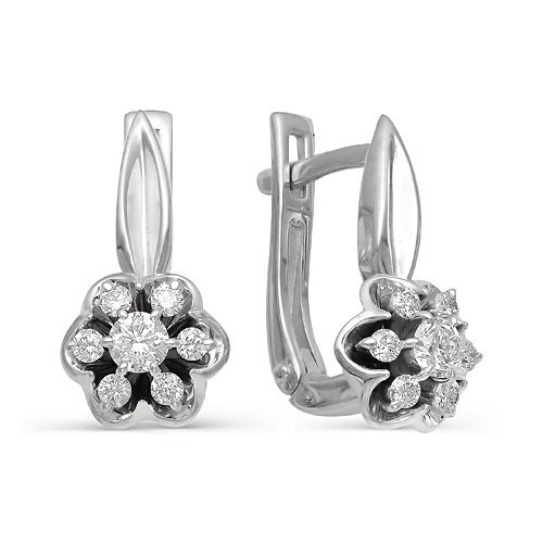 Серьги из белого золота с бриллиантами