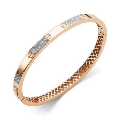 Браслет из красного золота с фианитами