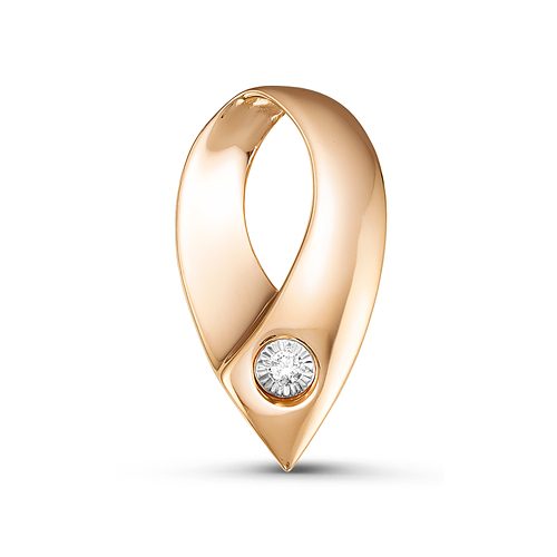 Подвеска из красного золота с бриллиантом