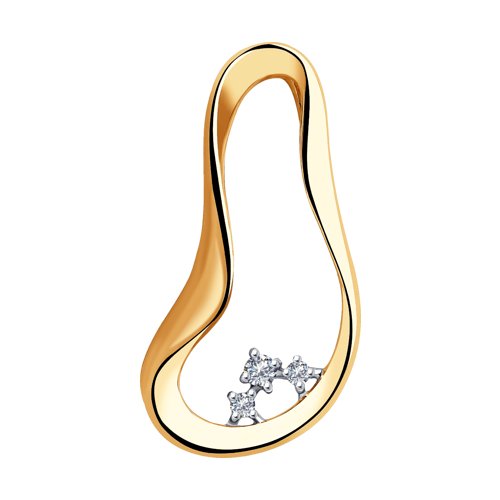 Подвеска из красного золота с бриллиантами