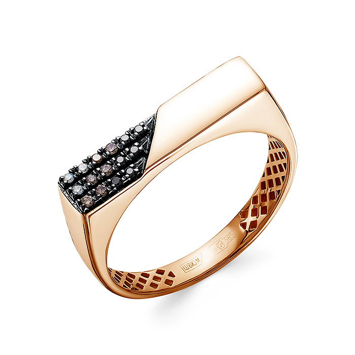 Кольцо из красного золота с бриллиантами