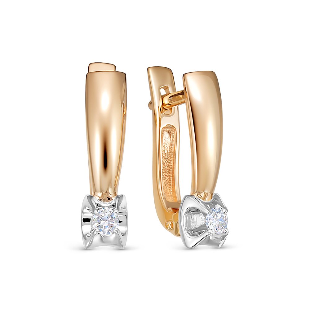 Серьги из красного золота с бриллиантами