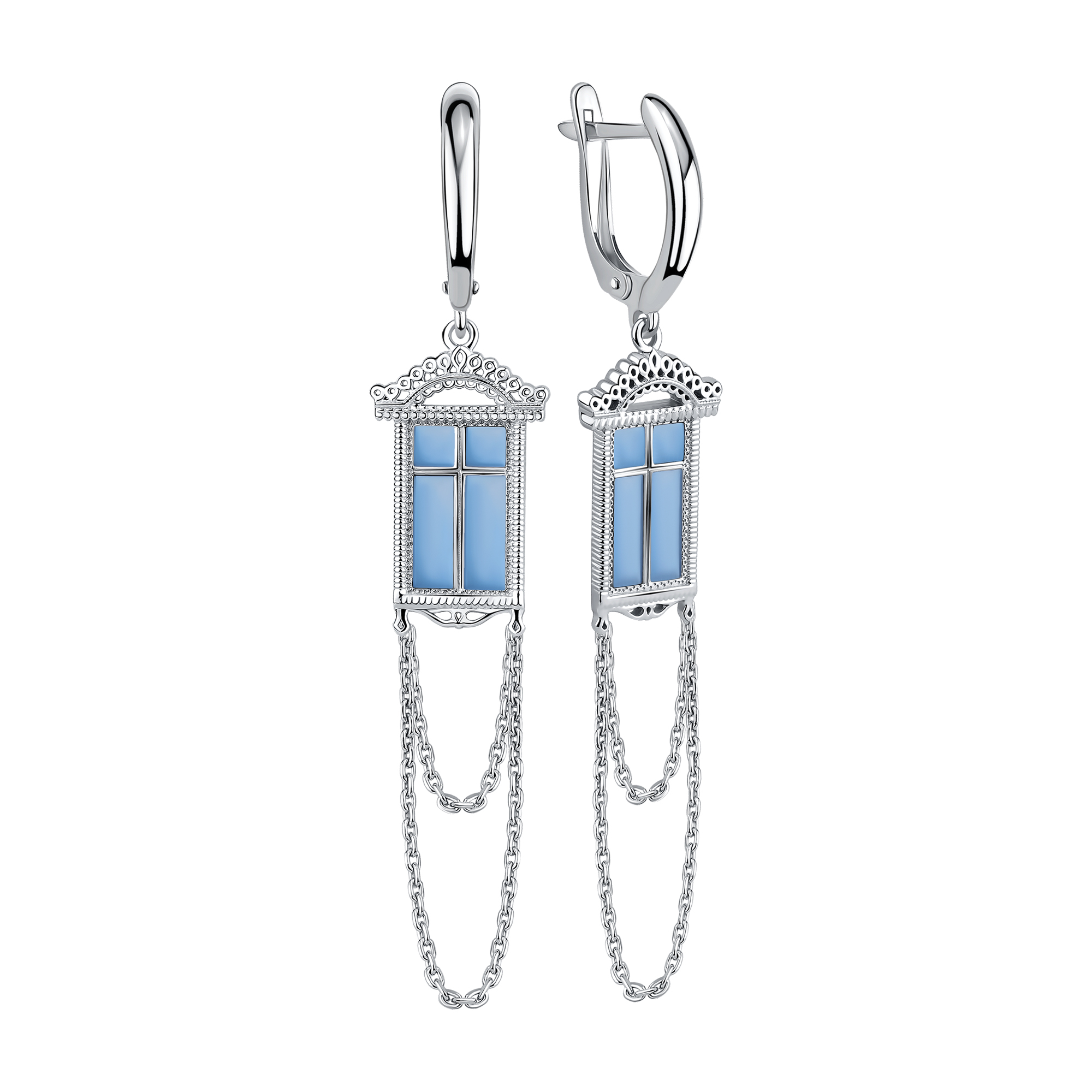 Серьги из серебра с эмалью