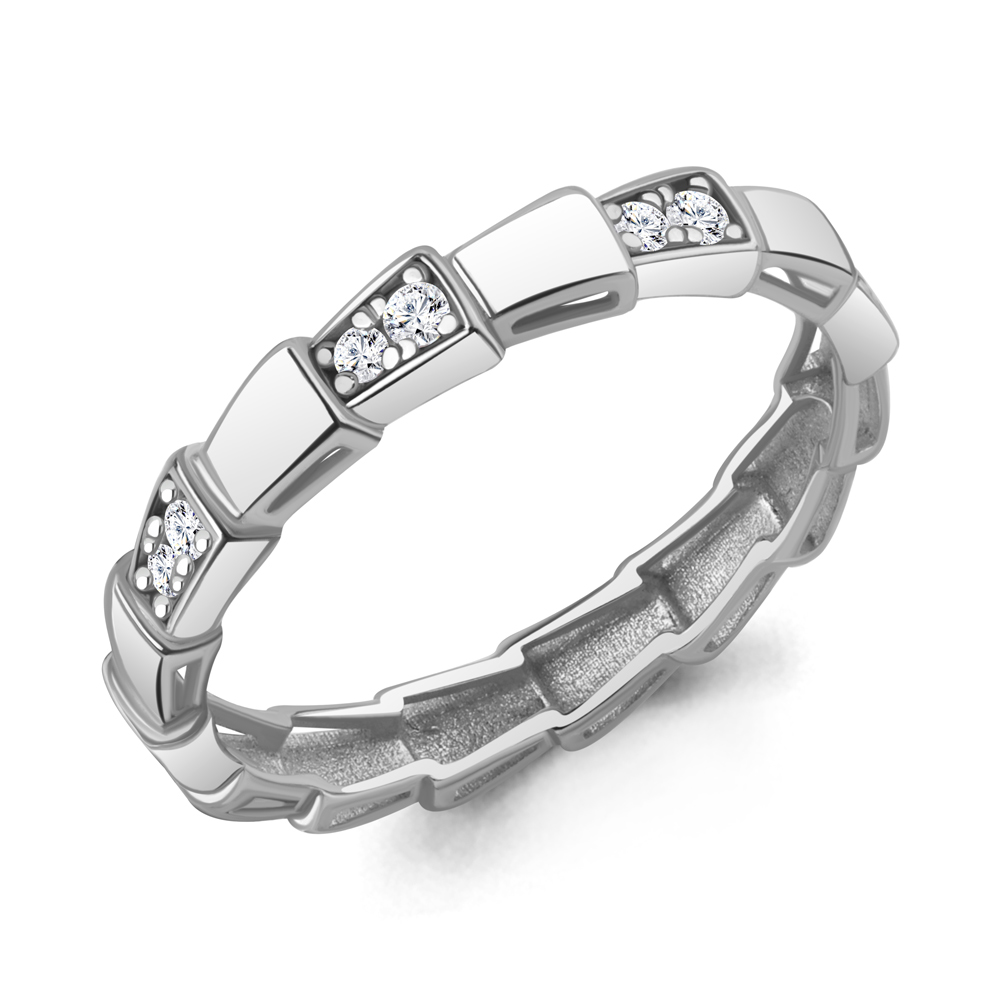 Кольцо из серебра с фианитами