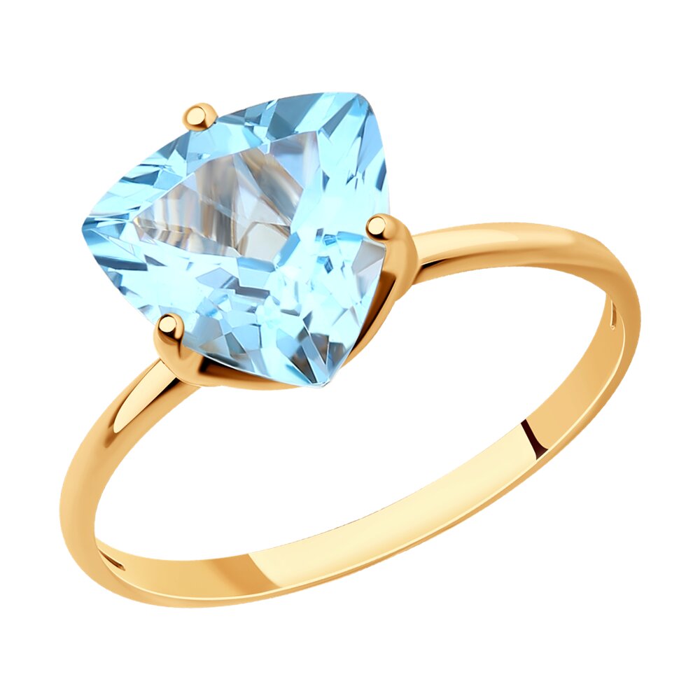 Кольцо из красного золота с топазом