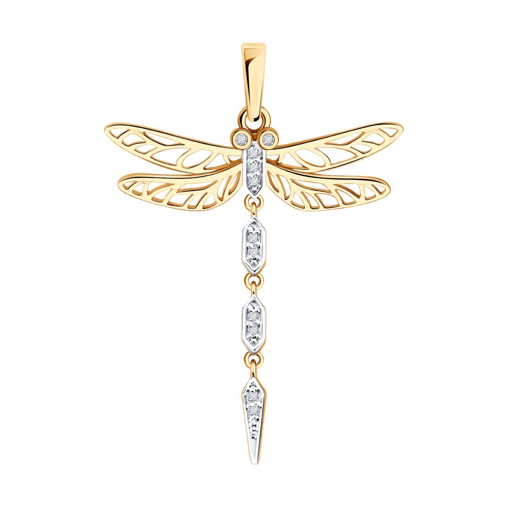 Подвеска из красного золота с бриллиантами